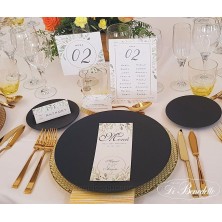 Número de mesa para banquete de boda diseño hojas de olivo