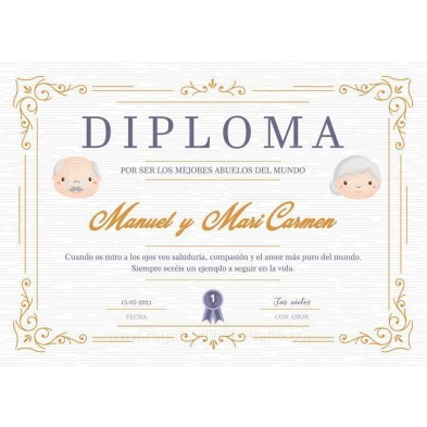 Diploma para los mejores abuelos