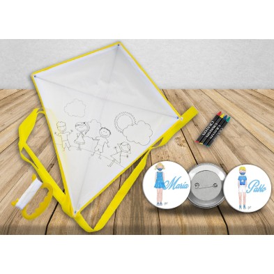 Conjunto creativo para niños cometa para pintar y chapa personalizable