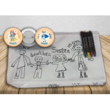 Conjunto creativo para niños delantal para pintar y chapa personalizable