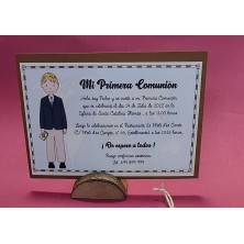 Invitación niño chaqueta azul Primera Comunión 22022