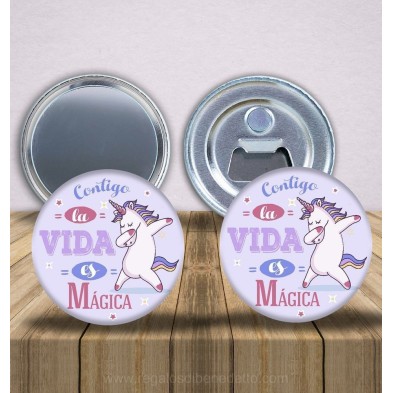 Conjunto de taza y chapa "Vida mágica"