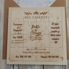 Invitación de boda puzzle madera 2022PZ