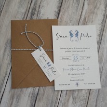 Invitación de boda caballitos de mar