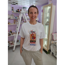 Camiseta mamá súper poderes personalizable