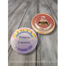 Chapa imán abridor arco iris personalizada 