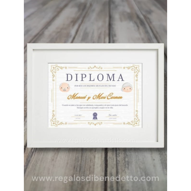 Diploma para los mejores abuelos