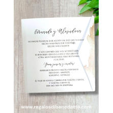 Invitación de boda pareja flores