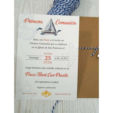 Invitación de comunión barco