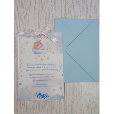 Invitación bebé azul