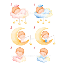 Chapa imán abridor bautizo o babyshower dibujo de bebé azul