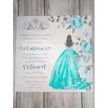 Invitación chica quinceañera turquesa