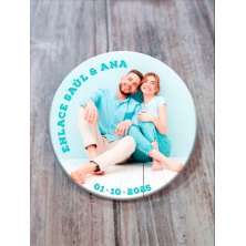 Chapa imán abridor de Boda personalizada con foto