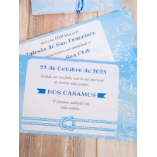 Invitación azul fondo marino