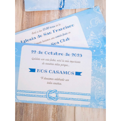 Invitación azul fondo marino