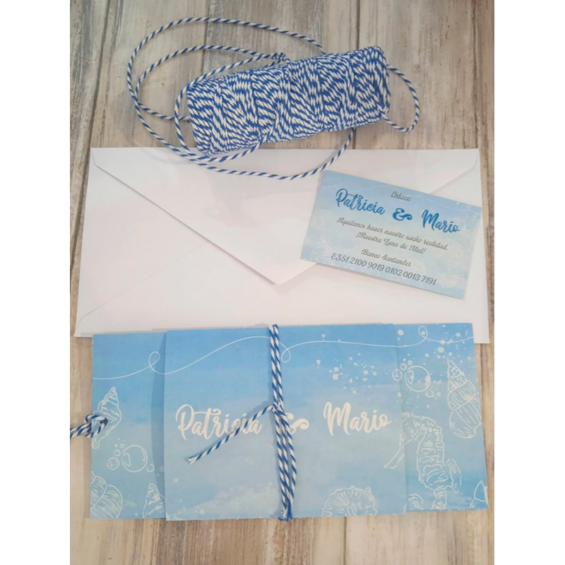 Invitación azul fondo marino