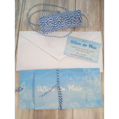 Invitación azul fondo marino