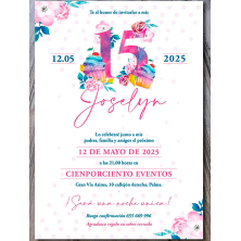 Invitación 15 cupcake 